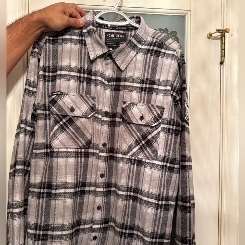 Buckle Black and White Plaid Button Down Shirt